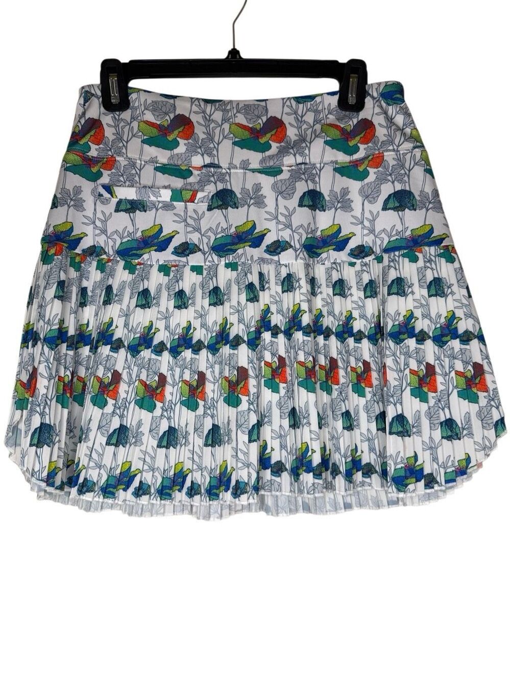 GG Blue Pleated Golf/Tennis Skort White With Floral Sz S NWOT Country Club Chic
